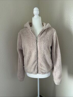 Full Tilt Plush Teddy Zip Hoodie - Taupe